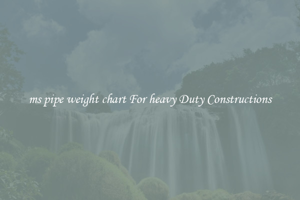 ms pipe weight chart For heavy Duty Constructions