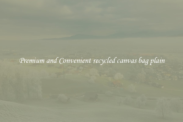 Premium and Convenient recycled canvas bag plain