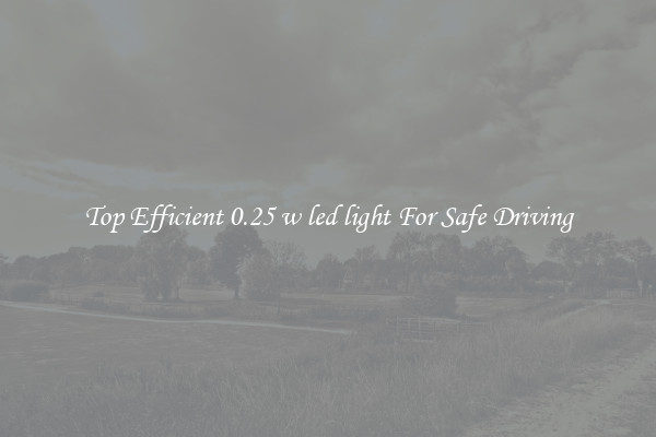 Top Efficient 0.25 w led light For Safe Driving