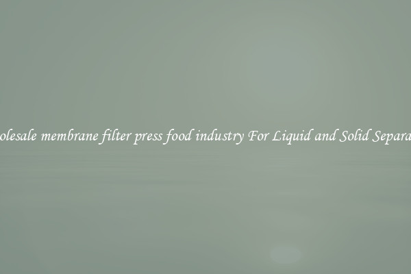 Wholesale membrane filter press food industry For Liquid and Solid Separation