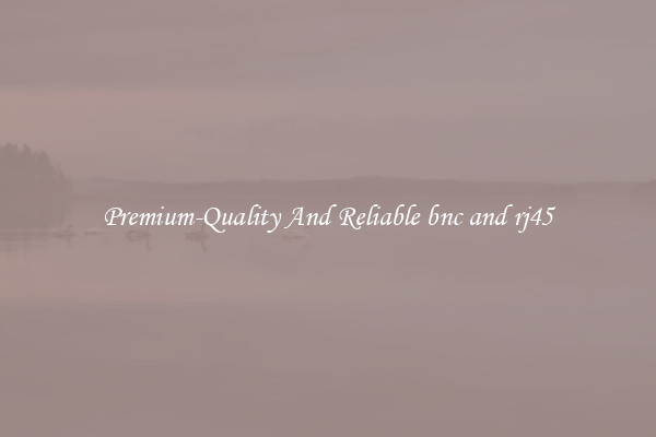 Premium-Quality And Reliable bnc and rj45
