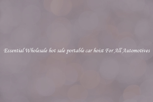 Essential Wholesale hot sale portable car hoist For All Automotives