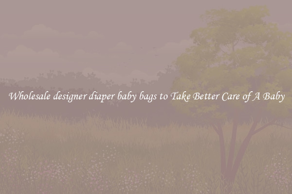 Wholesale designer diaper baby bags to Take Better Care of A Baby